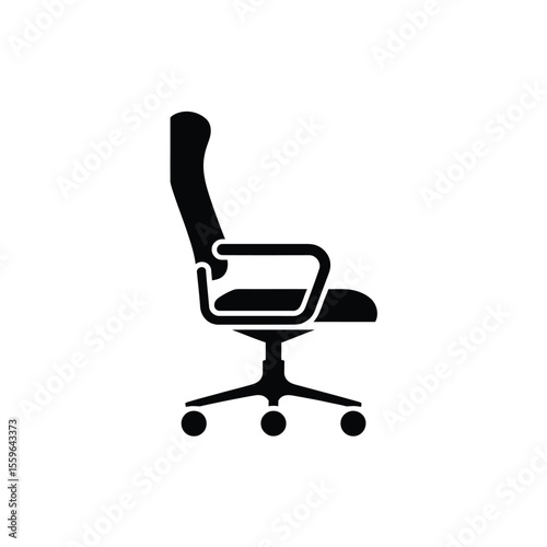 Black Silhouette of an Office Chair Icon