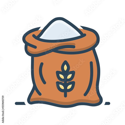 Vector color shadow icon for Flour