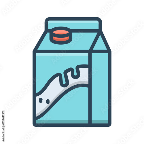 Vector color shadow icon for Cultured milk