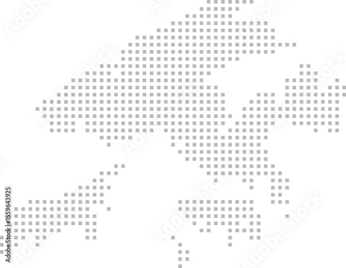 Hong Kong, China – square dot grid vector map (Web Mercator projection, PPT-compatible & fully editable)