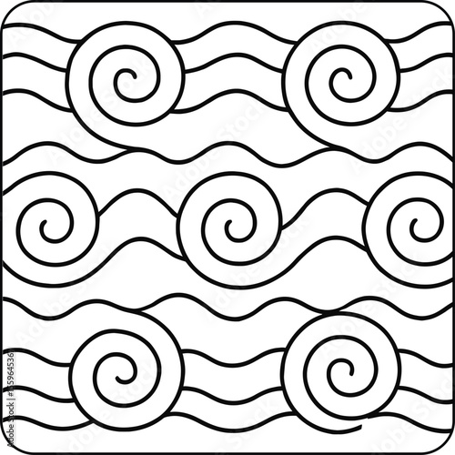 Spiral Wave Pattern Coloring Page