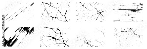 Different types of texture stamps vector collection urban grunge overlay, White background on cement floor texture, Abstract texture dust particle and dust grain on white background. 
