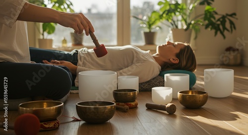 Relaxing Sound Bath Healing Session with Crystal Bowls