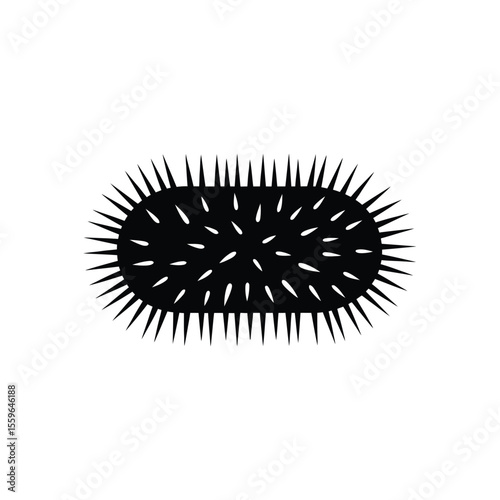 Black and White Illustration of a Bacterium