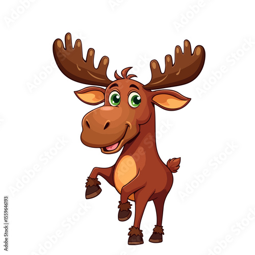 
Hand-drawn cartoon moose vector illustration
