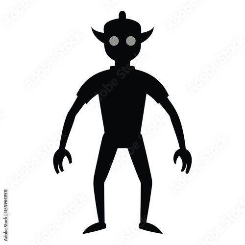 alien monster vector, space creature icon, sci-fi alien silhouette, fantasy monster line art, extraterrestrial symbol

