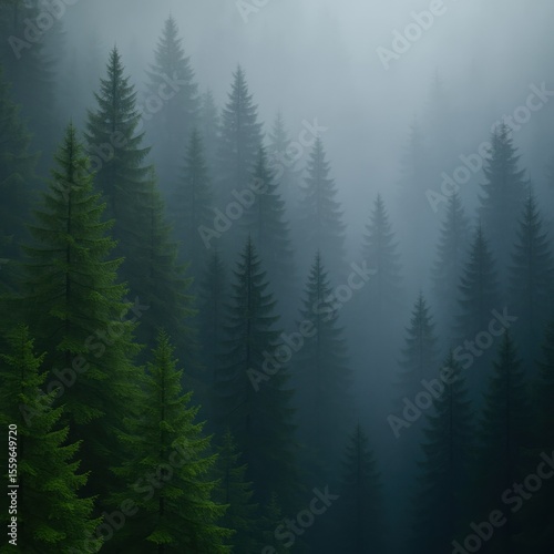 Forest Fog Gradient: Greens to Grey-Blue Transitions