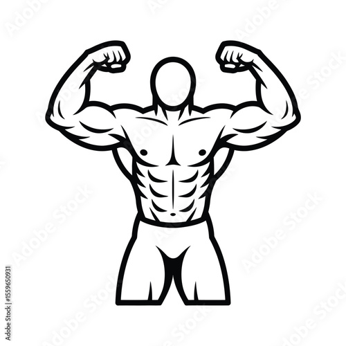 Muscular Man Silhouette Illustration