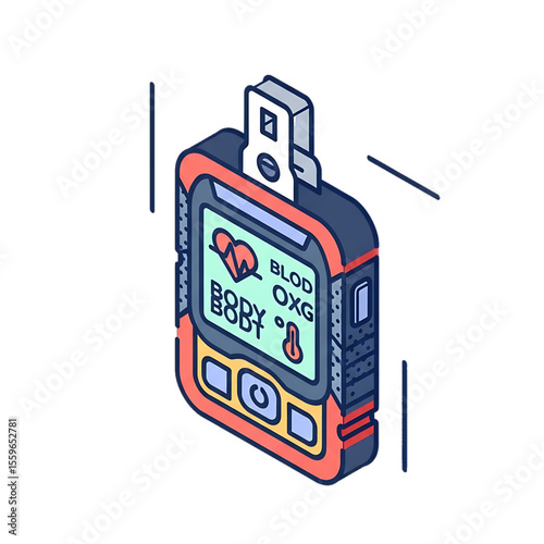 Portable glucose meter for blood sugar testing.