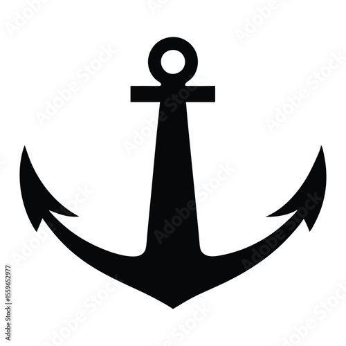 Nautical Anchor silhouette Maritime Symbol Vector Graphic
