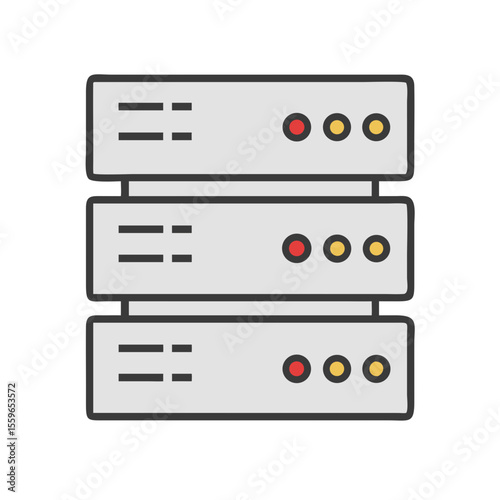 Minimal Web Server Silhouette – Tech Infrastructure Illustration

