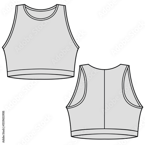 Sports bra vector illustration. Sportswear pants mock up editable	