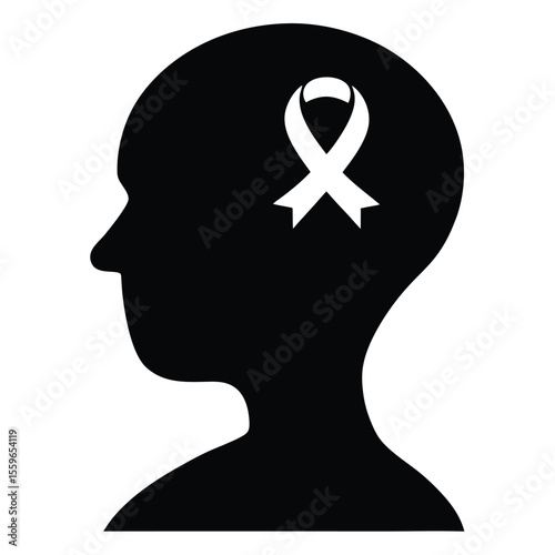 human head silhouette with clipping path