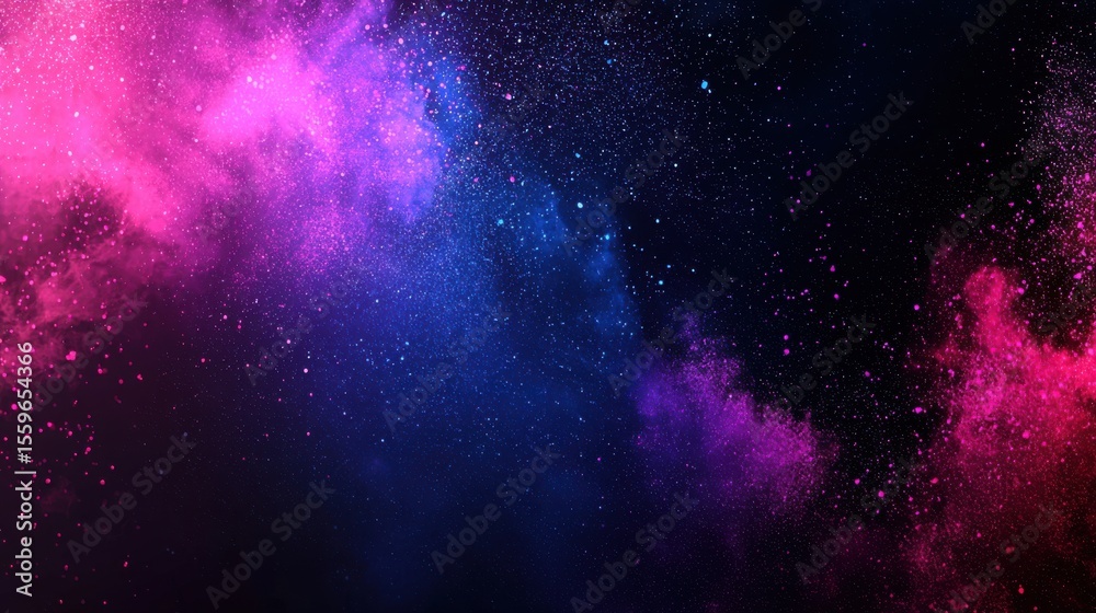 Fototapeta premium Vibrant Cosmic Nebula with Colorful Dust and Starlit Background