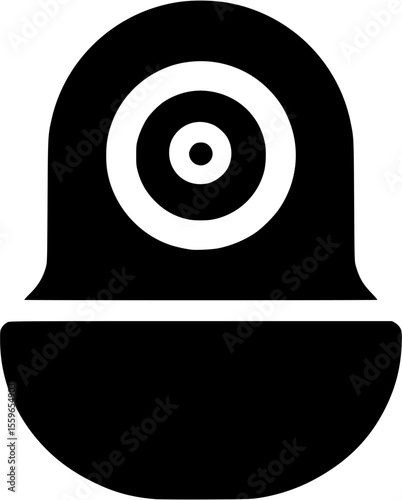 Silhoutte ip camera flat icon design