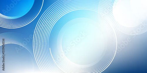 Wallpaper Mural Abstract blue gradient background with glowing circular lines Torontodigital.ca