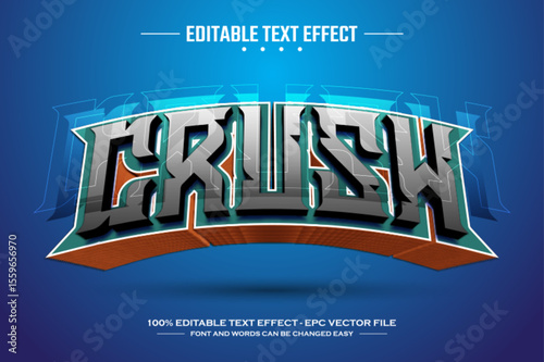 Crush 3D editable text effect template