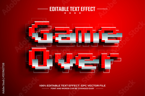 Game over 3D editable text effect template