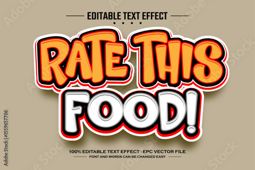 Rate this food 3D editable text effect template