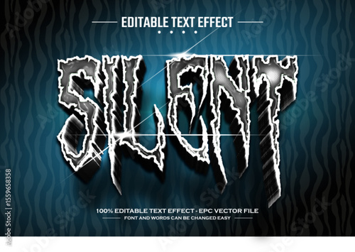 Silent 3D editable text effect template