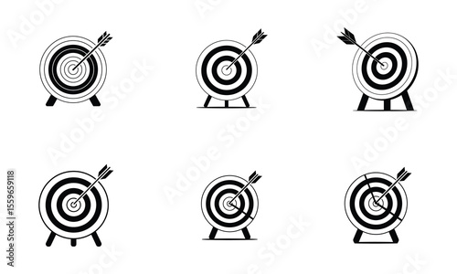 Achieve Your Goals Target Icons for Success set
