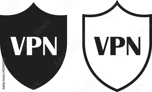 VPN shield security icon set flat and outline design. Representing security password protection symbol. Sign Vectors wifi elements. Connection Supplier illustration isolated on transparent background.