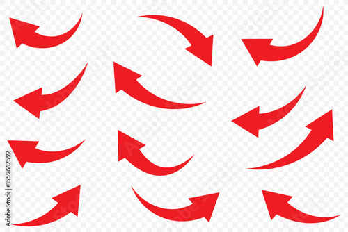 Curved arrow icons. curved arrows set. arrow symbol collection. Curved Arrow Vector Set Modern Directional Icons . 