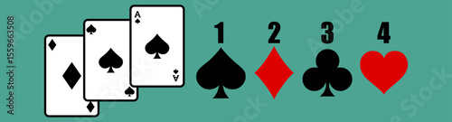 suit deck of playing cards. hearts diamonds clubs spades symbol. transparent vector illustration.