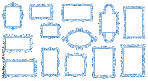 Ornate frames vector illustration collection for decorative design