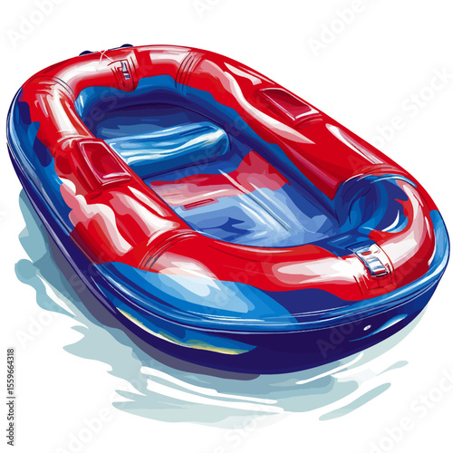 Inflatable boat isolated on white 