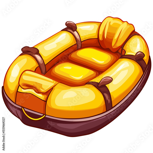 Inflatable boat on white background 