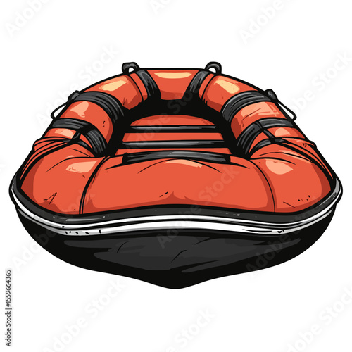 Inflatable boat isolated White background 