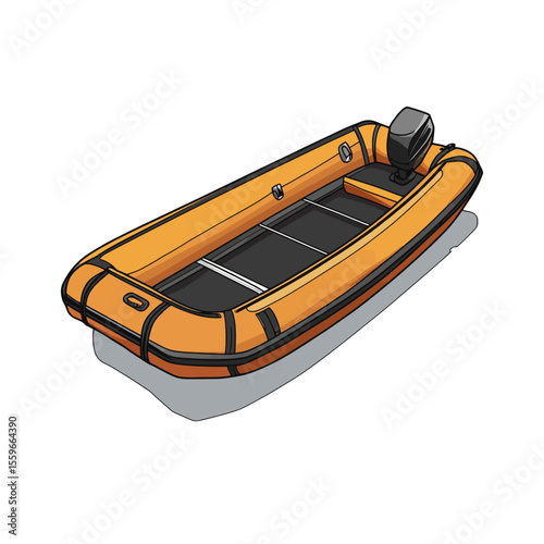 Inflatable boat illustration 