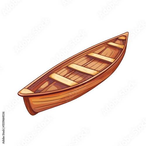 Wooden boat isolated 