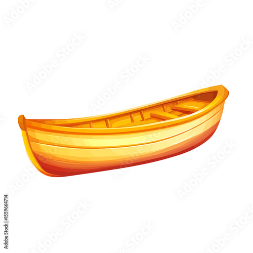 Wooden boat on white 