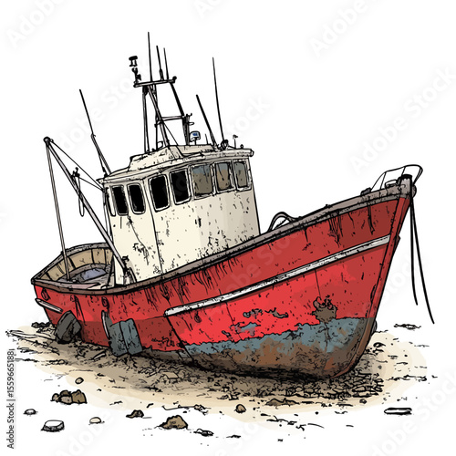 fishing boat on the sea