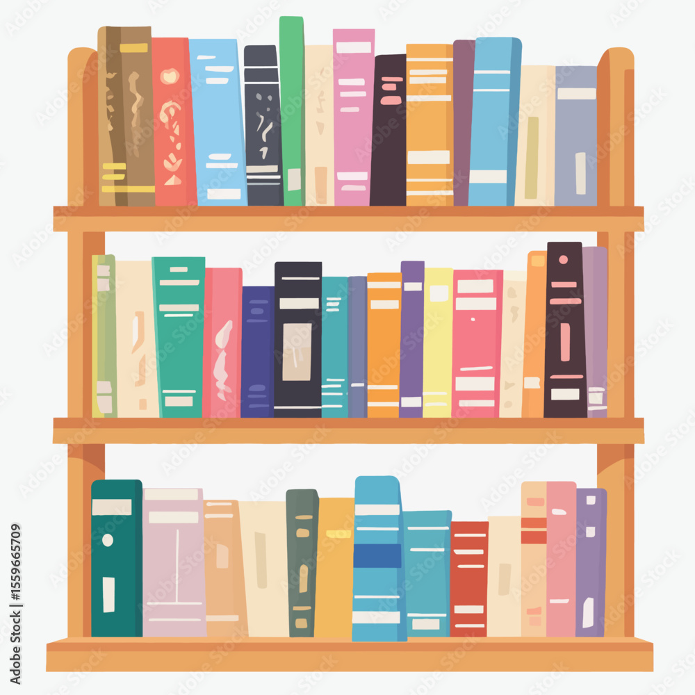 Naklejka premium bookshelf with books