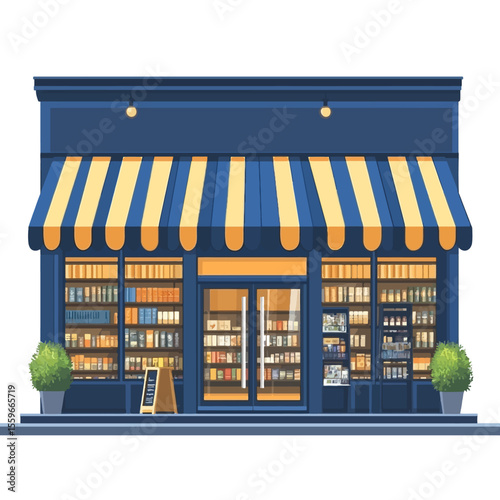 Bookstore isolated white background 