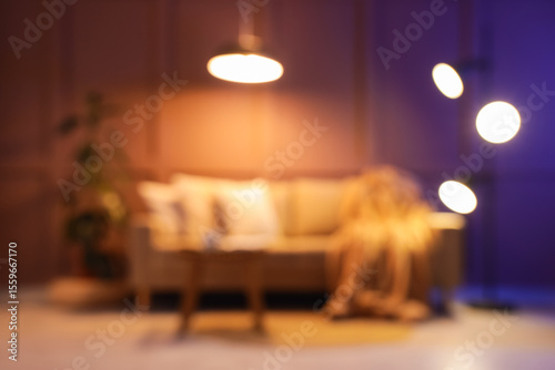 Blurred view of stylish liv...