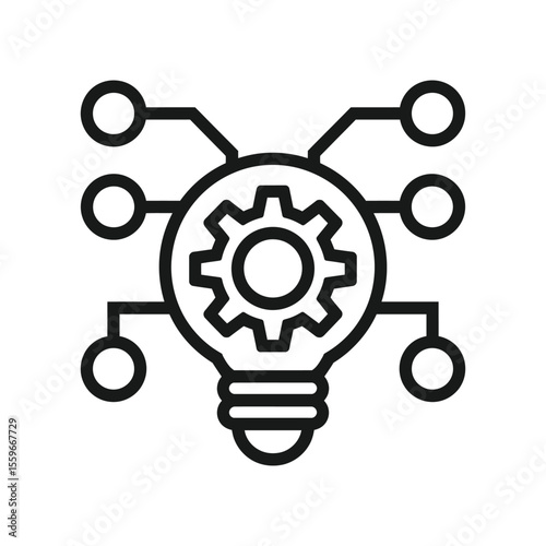 Idea innovation network connection concept representing strategy and creative thinking processes