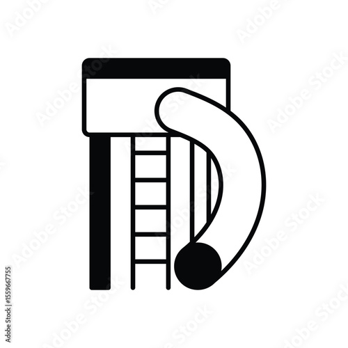 Water Slide Icon vector stock illustration