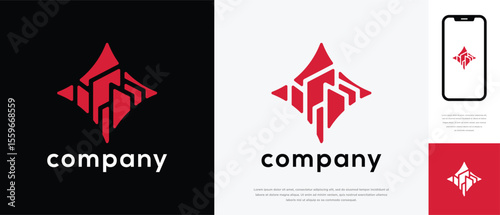 Real estate building star logo design. Star building house logo icon