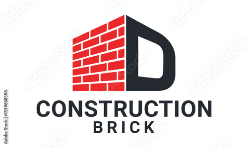 D Construction Logo design icon vector template