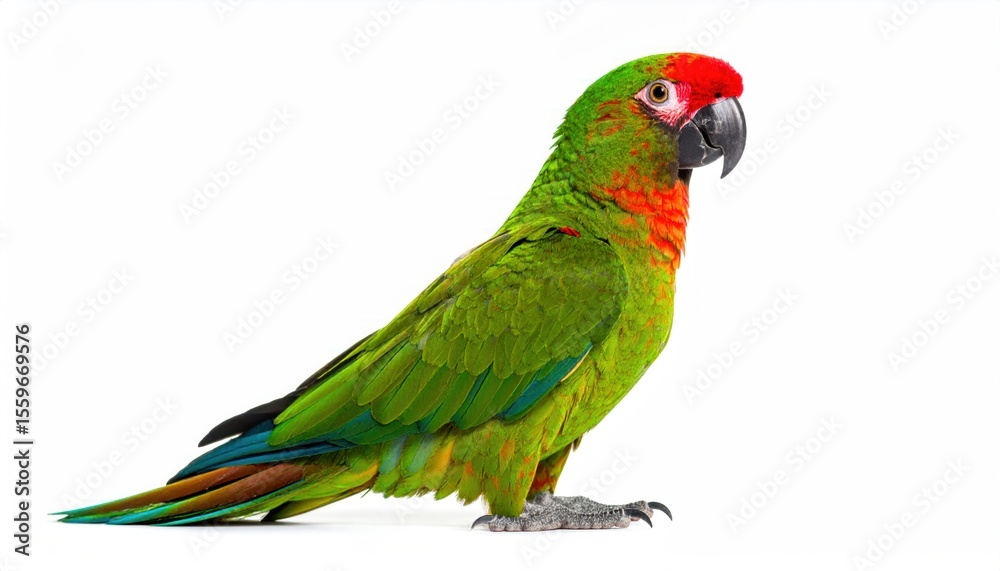 Obraz premium Parrot profile against white