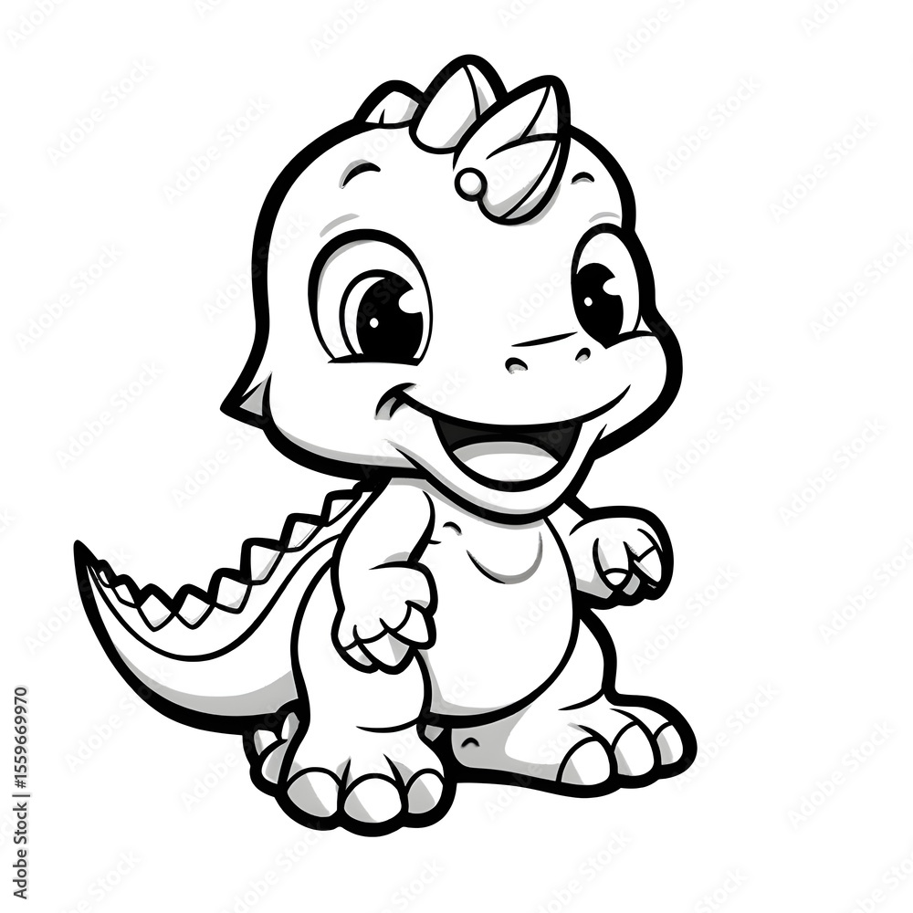 Obraz premium Cute dinosaur coloring page