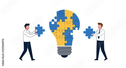 Problem solving concept: business idea vector illustration for design and print in flat style
