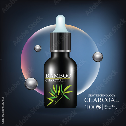 100% Natural vitamin C & E and herbal oil vector file.