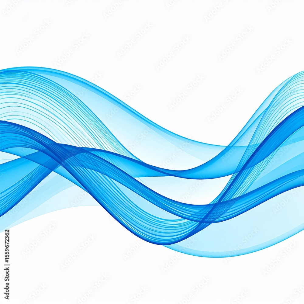 Fototapeta premium Blue waves creating a flowing pattern for a serene and calming visual experience