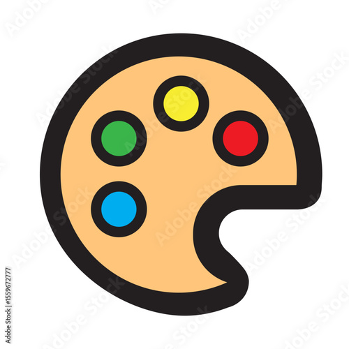 vector illustration of a palette with paints