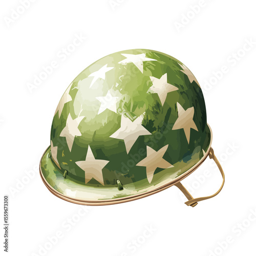 Military helmet on white 